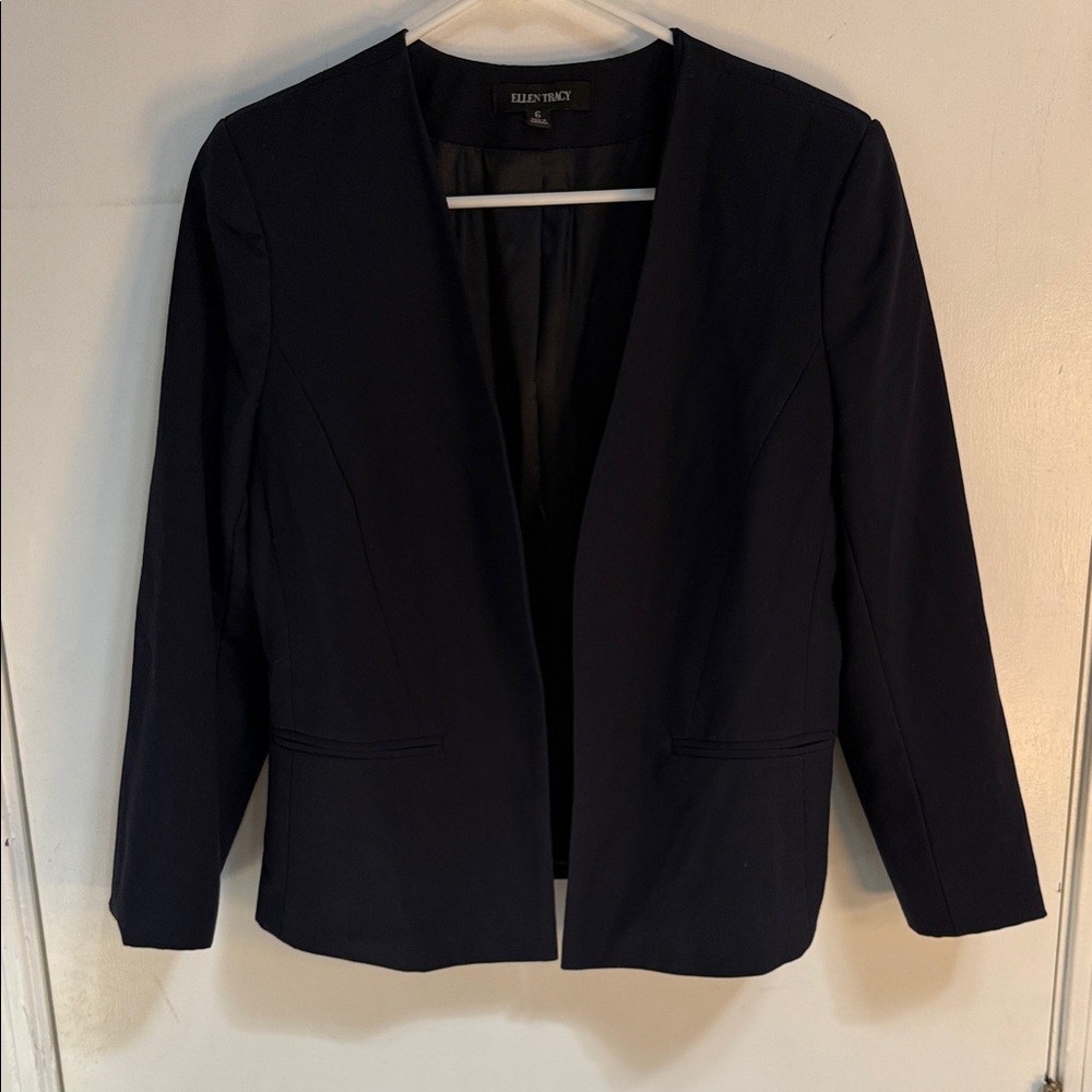 Ellen Tracy Women's Classic Navy Blue Blazer
